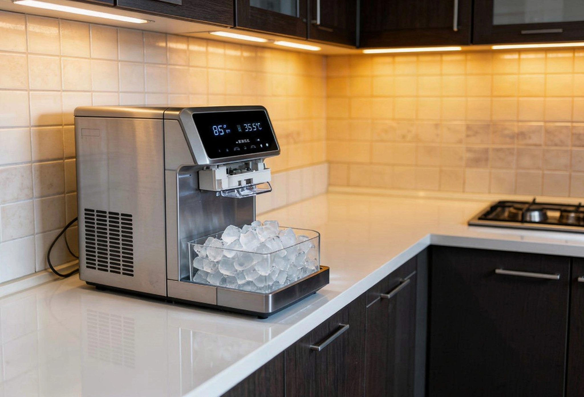 Ice maker repair service in Dallas fixing countertop ice machine
