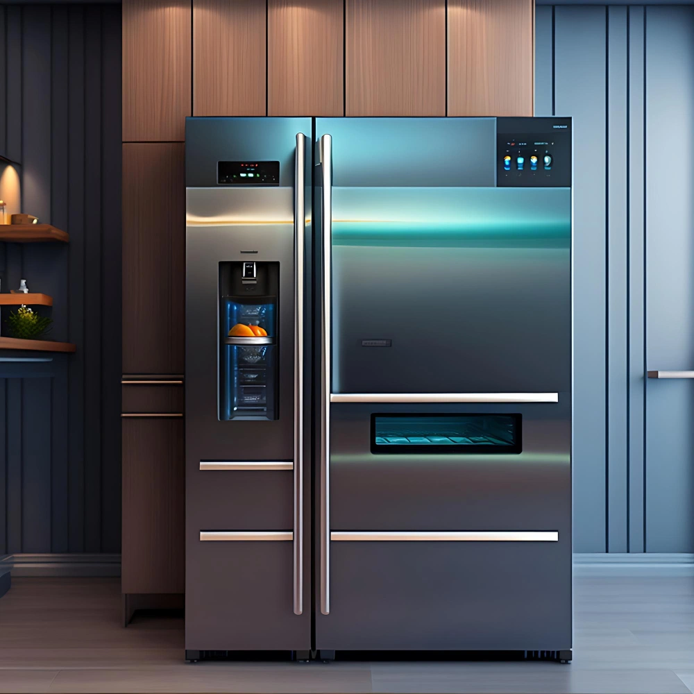 Side-by-side refrigerator repair service in Dallas kitchen